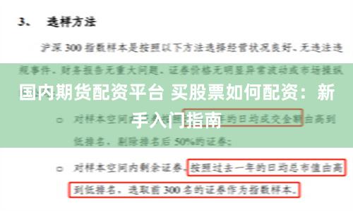 国内期货配资平台 买股票如何配资：新手入门指南